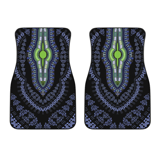 Blue And Black African Dashiki Print Front Car Floor Mats