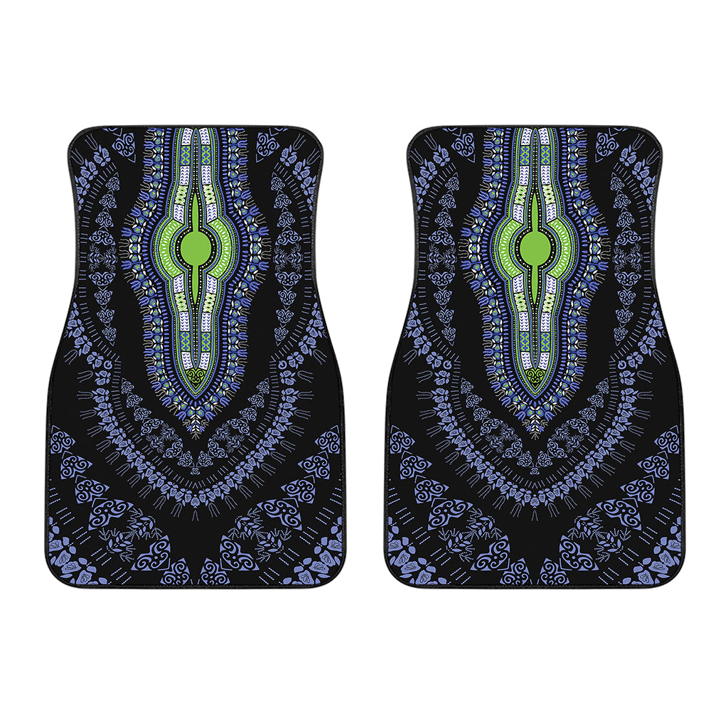 Blue And Black African Dashiki Print Front Car Floor Mats