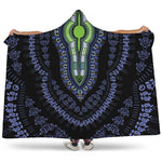 Blue And Black African Dashiki Print Hooded Blanket