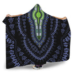 Blue And Black African Dashiki Print Hooded Blanket