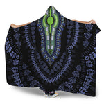 Blue And Black African Dashiki Print Hooded Blanket