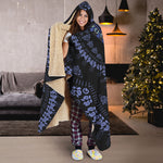 Blue And Black African Dashiki Print Hooded Blanket