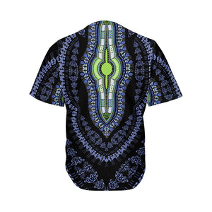 Blue And Black African Dashiki Print Men's Baseball Jersey