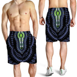 Blue And Black African Dashiki Print Men's Shorts