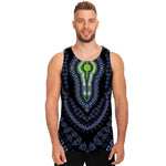 Blue And Black African Dashiki Print Men's Tank Top