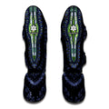 Blue And Black African Dashiki Print Muay Thai Shin Guards