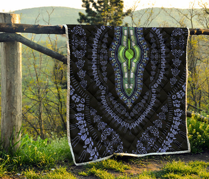 Blue And Black African Dashiki Print Quilt