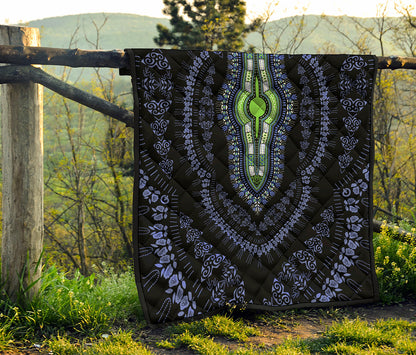 Blue And Black African Dashiki Print Quilt
