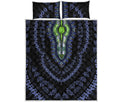 Blue And Black African Dashiki Print Quilt Bed Set