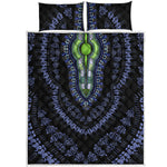 Blue And Black African Dashiki Print Quilt Bed Set