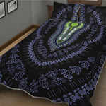 Blue And Black African Dashiki Print Quilt Bed Set