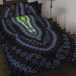 Blue And Black African Dashiki Print Quilt Bed Set