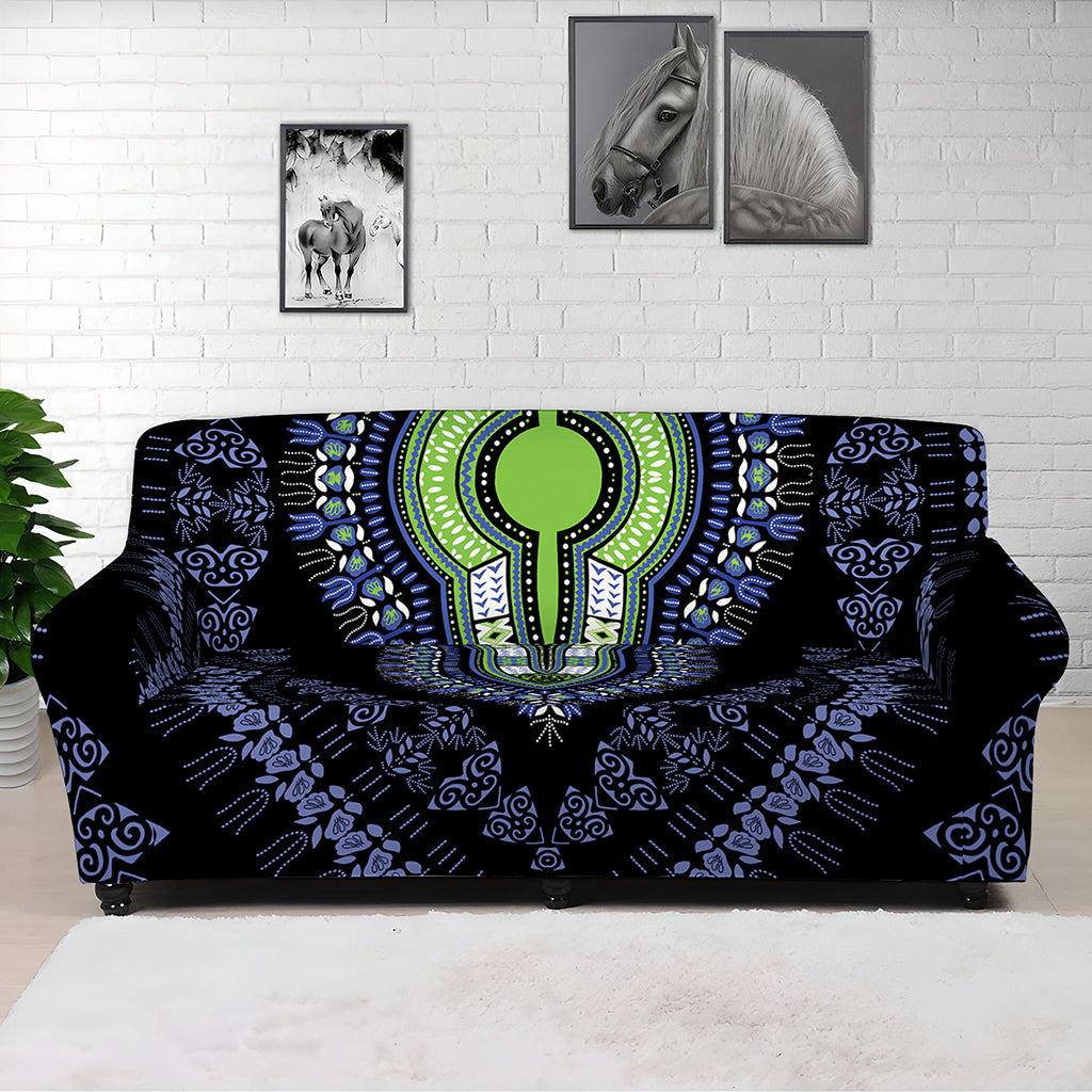 Blue And Black African Dashiki Print Sofa Cover