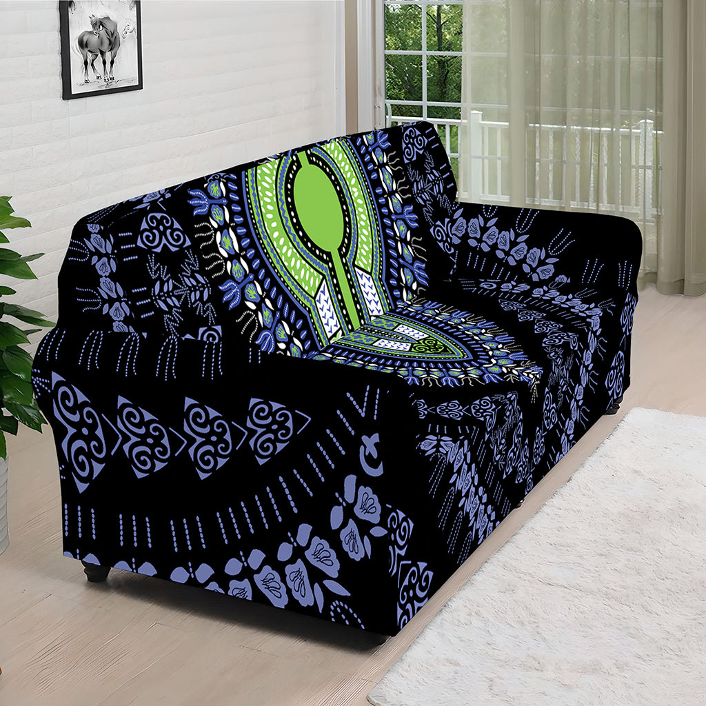 Blue And Black African Dashiki Print Sofa Cover