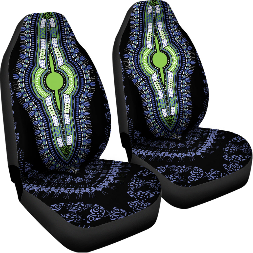 Blue And Black African Dashiki Print Universal Fit Car Seat Covers