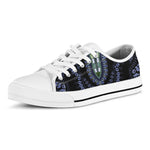 Blue And Black African Dashiki Print White Low Top Shoes