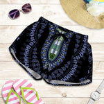 Blue And Black African Dashiki Print Women's Shorts