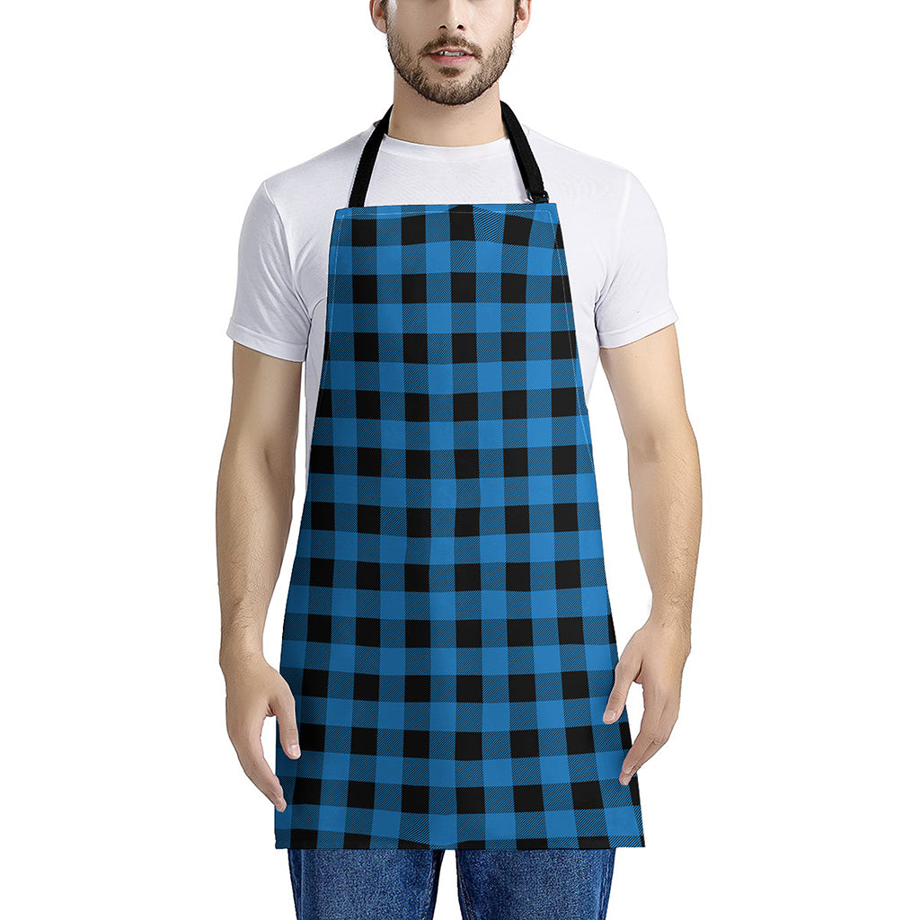 Blue And Black Buffalo Check Print Apron