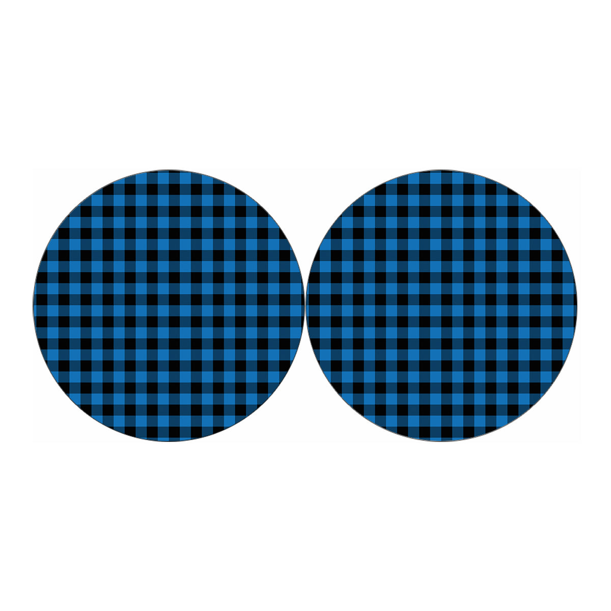 Blue And Black Buffalo Check Print Car Coasters
