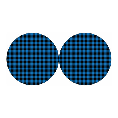 Blue And Black Buffalo Check Print Car Coasters