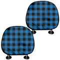 Blue And Black Buffalo Check Print Car Headrest Covers