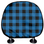Blue And Black Buffalo Check Print Car Headrest Covers