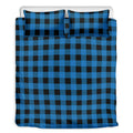 Blue And Black Buffalo Check Print Duvet Cover Bedding Set