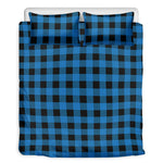 Blue And Black Buffalo Check Print Duvet Cover Bedding Set