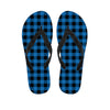 Blue And Black Buffalo Check Print Flip Flops