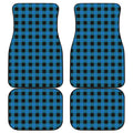 Blue And Black Buffalo Check Print Front and Back Car Floor Mats