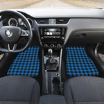 Blue And Black Buffalo Check Print Front and Back Car Floor Mats