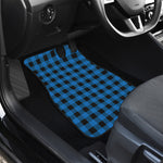 Blue And Black Buffalo Check Print Front and Back Car Floor Mats