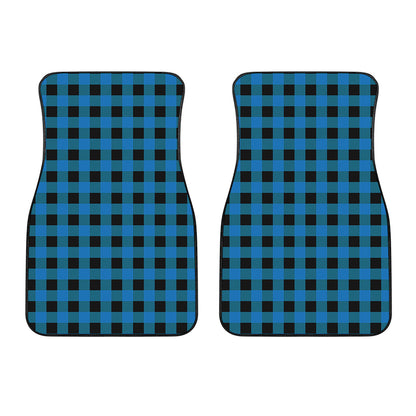 Blue And Black Buffalo Check Print Front Car Floor Mats