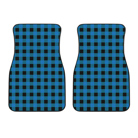 Blue And Black Buffalo Check Print Front Car Floor Mats