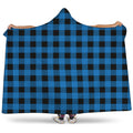 Blue And Black Buffalo Check Print Hooded Blanket