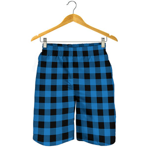 Blue And Black Buffalo Check Print Men's Shorts