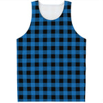 Blue And Black Buffalo Check Print Men's Tank Top