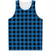 Blue And Black Buffalo Check Print Men's Tank Top