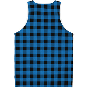 Blue And Black Buffalo Check Print Men's Tank Top