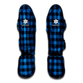 Blue And Black Buffalo Check Print Muay Thai Shin Guards