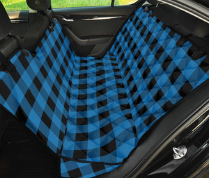 Blue And Black Buffalo Check Print Pet Car Back Seat Cover