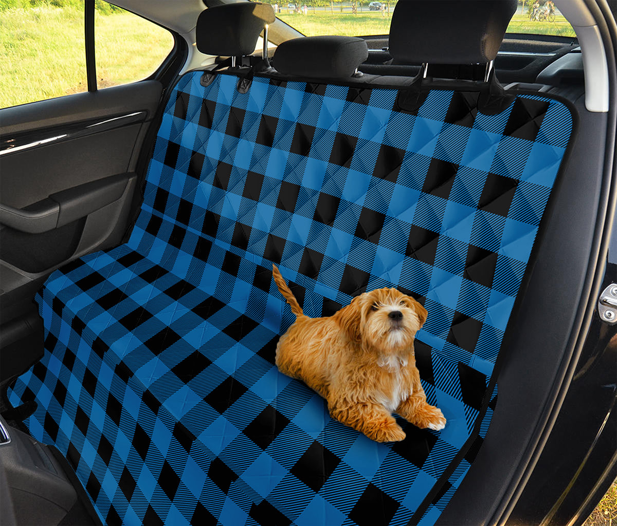 Blue And Black Buffalo Check Print Pet Car Back Seat Cover