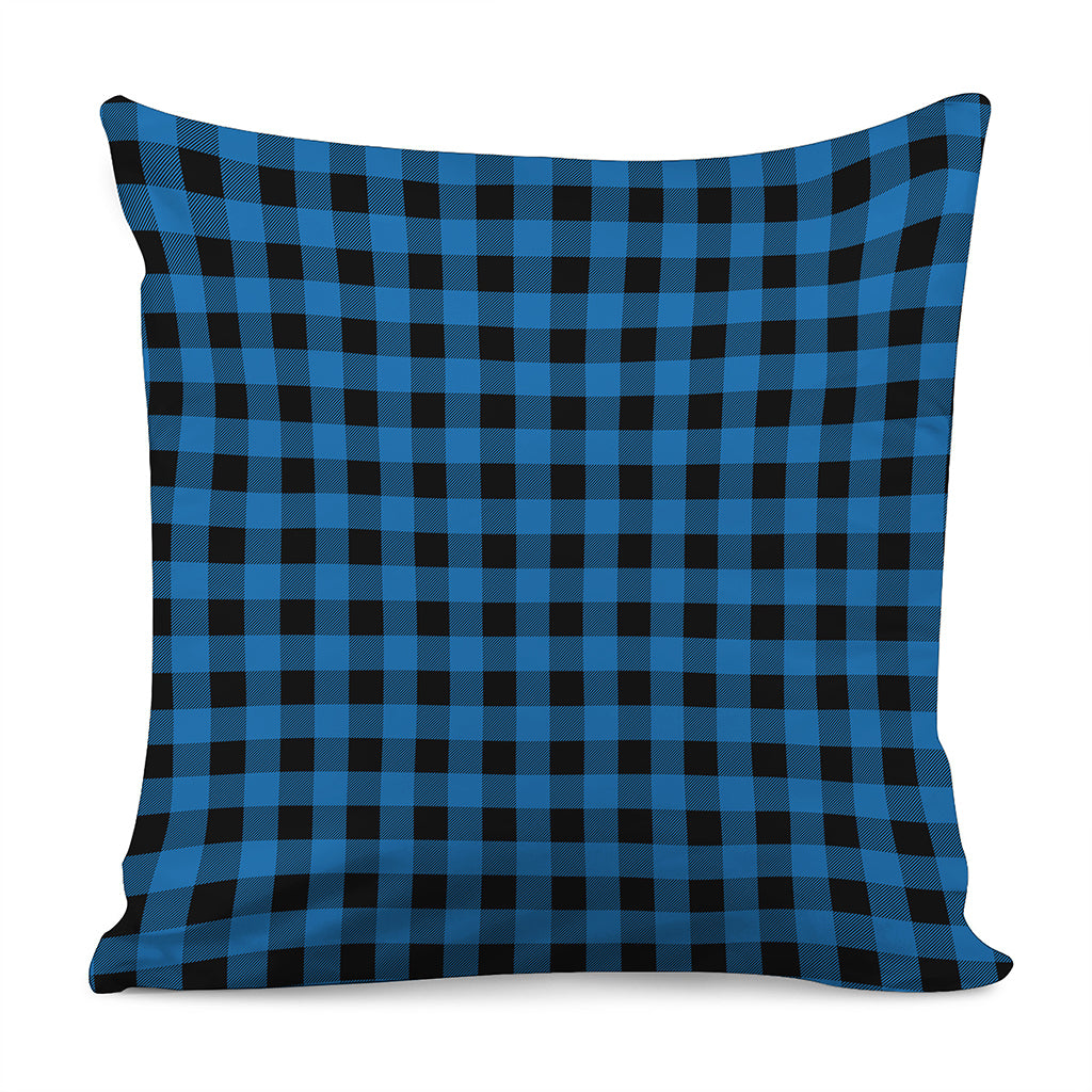 Blue And Black Buffalo Check Print Pillow Cover
