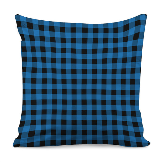 Blue And Black Buffalo Check Print Pillow Cover