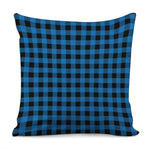 Blue And Black Buffalo Check Print Pillow Cover