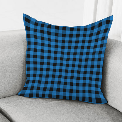 Blue And Black Buffalo Check Print Pillow Cover