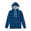 Blue And Black Buffalo Check Print Pullover Hoodie