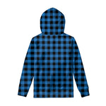 Blue And Black Buffalo Check Print Pullover Hoodie