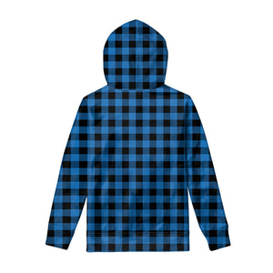 Blue And Black Buffalo Check Print Pullover Hoodie