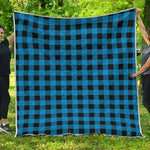 Blue And Black Buffalo Check Print Quilt